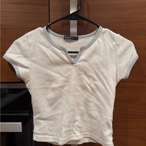 Brandy Melville Cream Top with Gray Trim